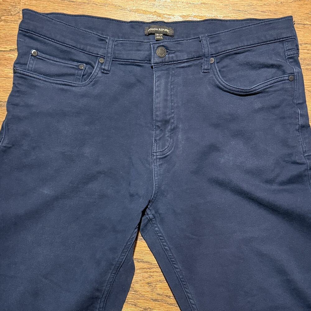 Banana Republic 38x29 Mens Navy Blue Stretch Jeans Style Pants Slim Straight - Picture 6 of 11